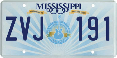 MS license plate ZVJ191