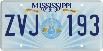 MS license plate ZVJ193