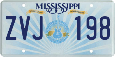 MS license plate ZVJ198