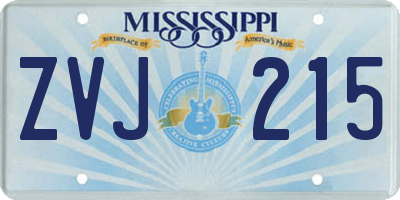 MS license plate ZVJ215