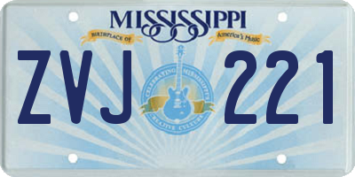 MS license plate ZVJ221
