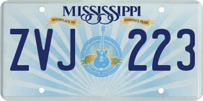 MS license plate ZVJ223