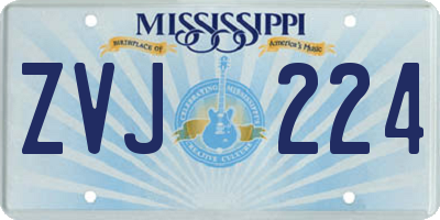 MS license plate ZVJ224