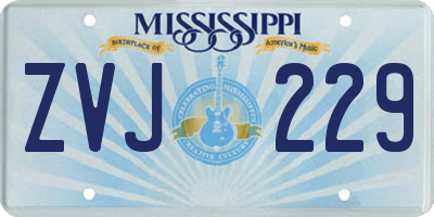 MS license plate ZVJ229