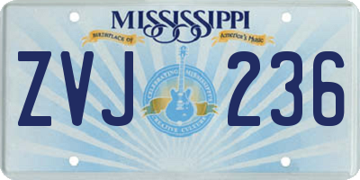 MS license plate ZVJ236
