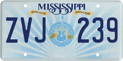 MS license plate ZVJ239
