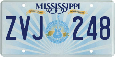 MS license plate ZVJ248