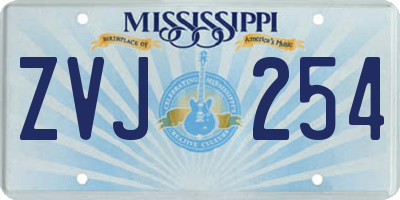 MS license plate ZVJ254