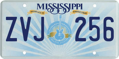 MS license plate ZVJ256