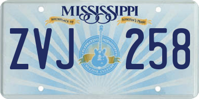 MS license plate ZVJ258