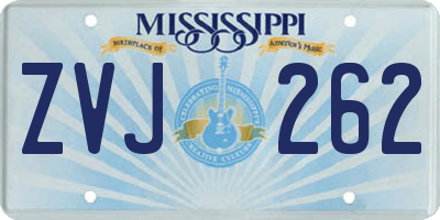 MS license plate ZVJ262
