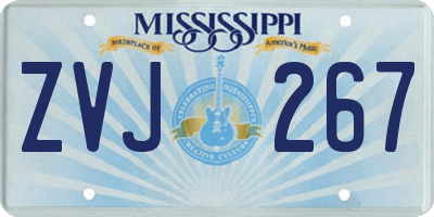 MS license plate ZVJ267