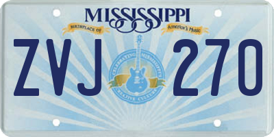MS license plate ZVJ270