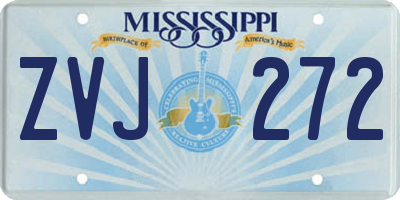 MS license plate ZVJ272