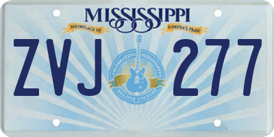 MS license plate ZVJ277