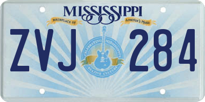 MS license plate ZVJ284