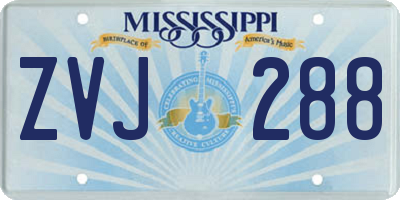 MS license plate ZVJ288