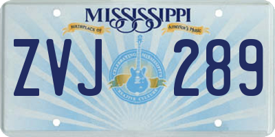 MS license plate ZVJ289