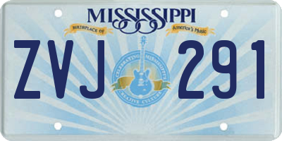MS license plate ZVJ291
