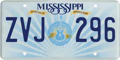 MS license plate ZVJ296