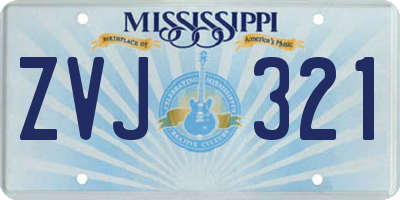 MS license plate ZVJ321