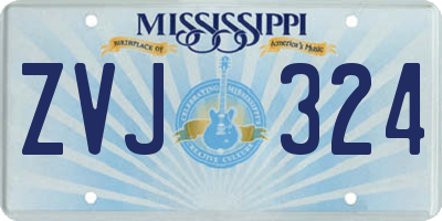MS license plate ZVJ324
