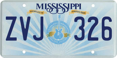 MS license plate ZVJ326