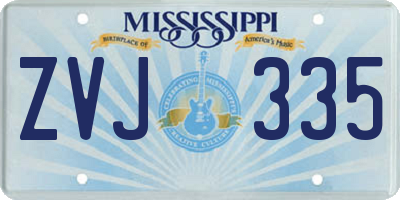 MS license plate ZVJ335