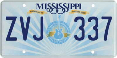 MS license plate ZVJ337