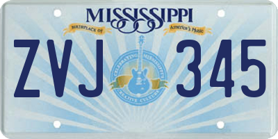MS license plate ZVJ345