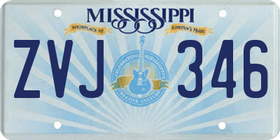 MS license plate ZVJ346