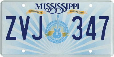MS license plate ZVJ347
