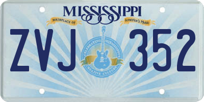 MS license plate ZVJ352