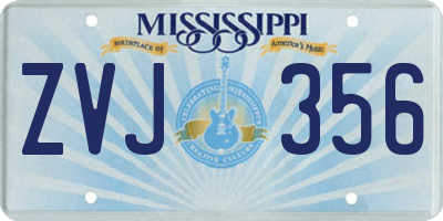 MS license plate ZVJ356