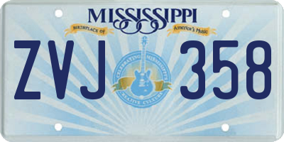MS license plate ZVJ358