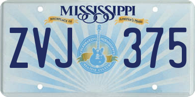 MS license plate ZVJ375