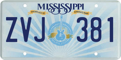 MS license plate ZVJ381