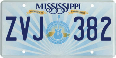 MS license plate ZVJ382