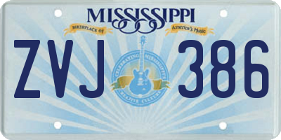 MS license plate ZVJ386