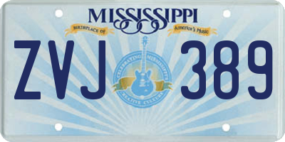 MS license plate ZVJ389