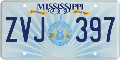 MS license plate ZVJ397