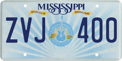 MS license plate ZVJ400