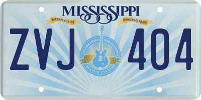 MS license plate ZVJ404