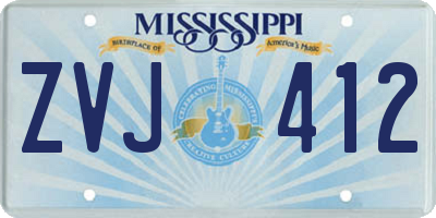 MS license plate ZVJ412