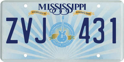 MS license plate ZVJ431