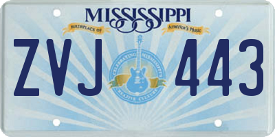 MS license plate ZVJ443
