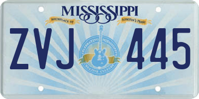MS license plate ZVJ445