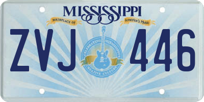 MS license plate ZVJ446