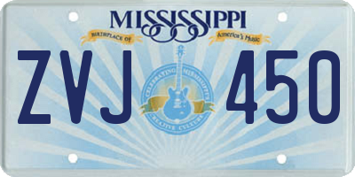 MS license plate ZVJ450