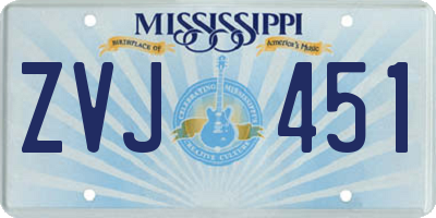 MS license plate ZVJ451